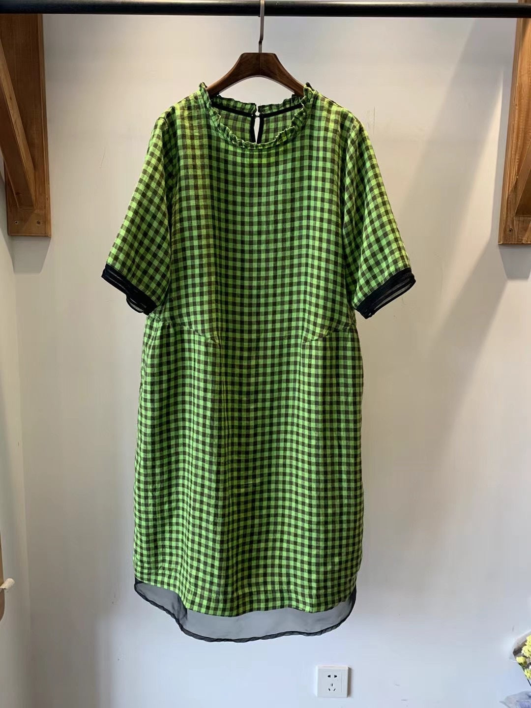 Dame Casual Gingham Check Tunika Kjole Stilla
