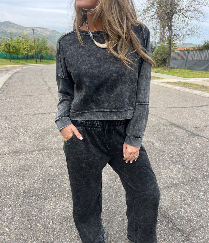 Kvinders afslappede sweatshirt og joggingbukser sæt Skovae