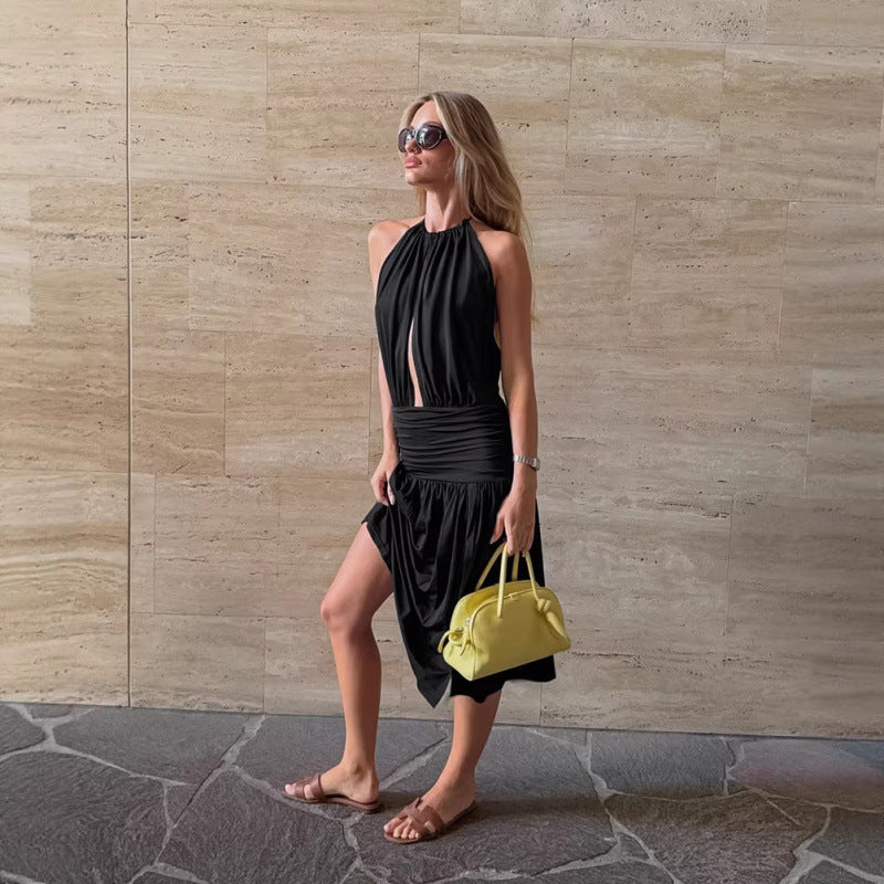 Damen Wickelkleid mit modischem Schnitt und elegantem V-Ausschnitt Skovae