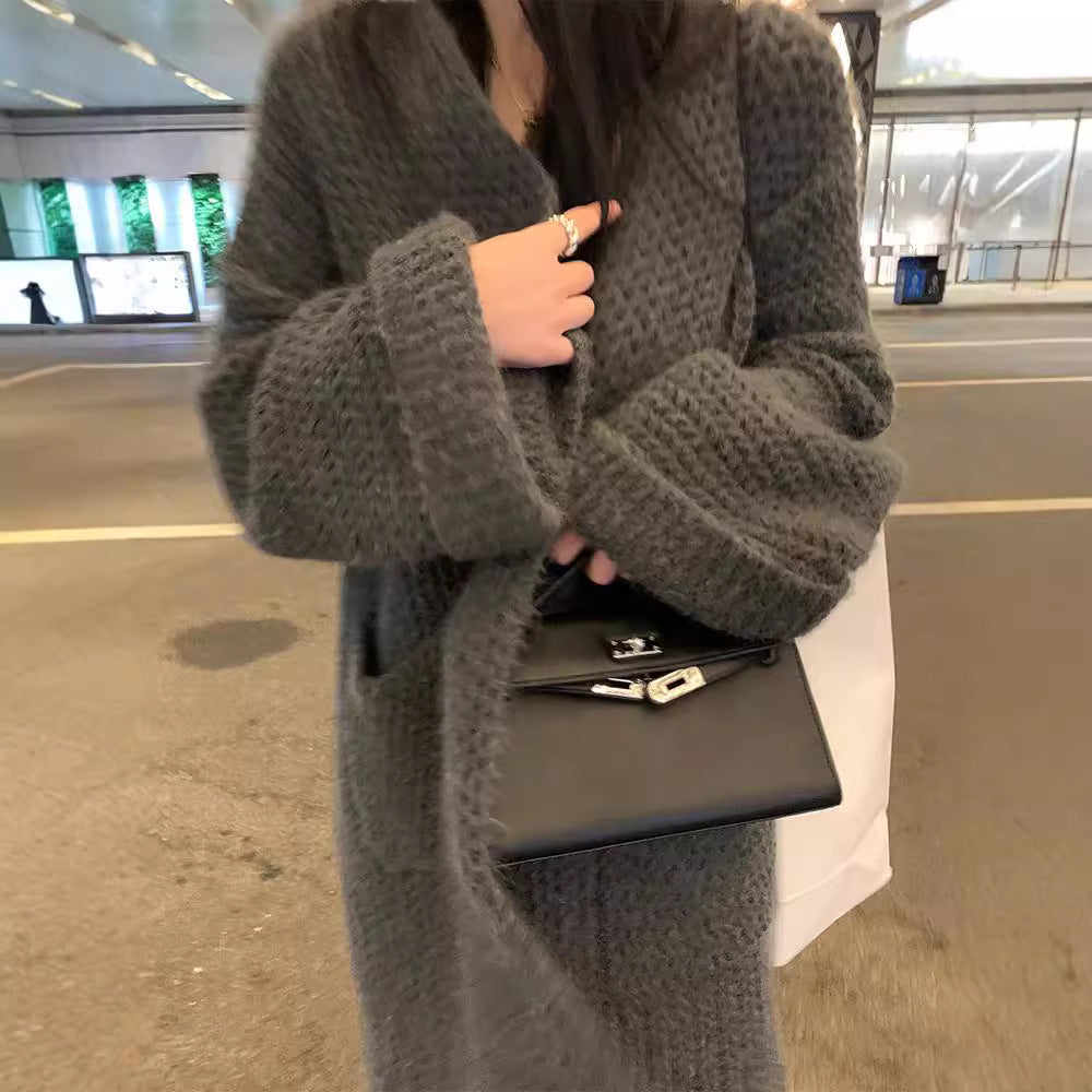 Femme Chunky Strik Åben Front-Cardigan Stilla