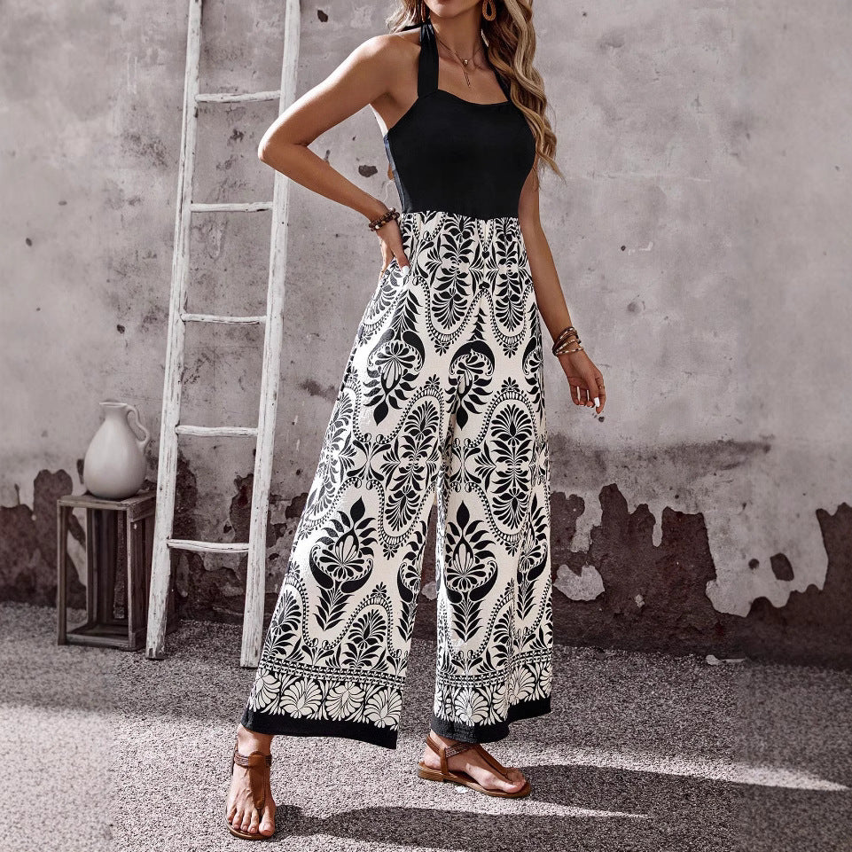 Dame Jumpsuit med elegant blomsterdesign og vid pasform Stilla