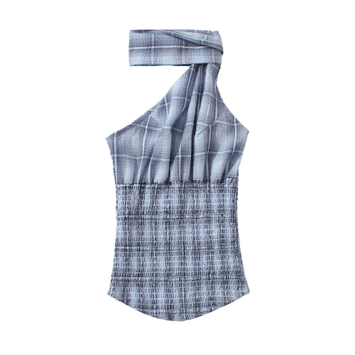 Dame asymmetrisk top med elegant knudedetalje og raffineret strukturdesign Stilla