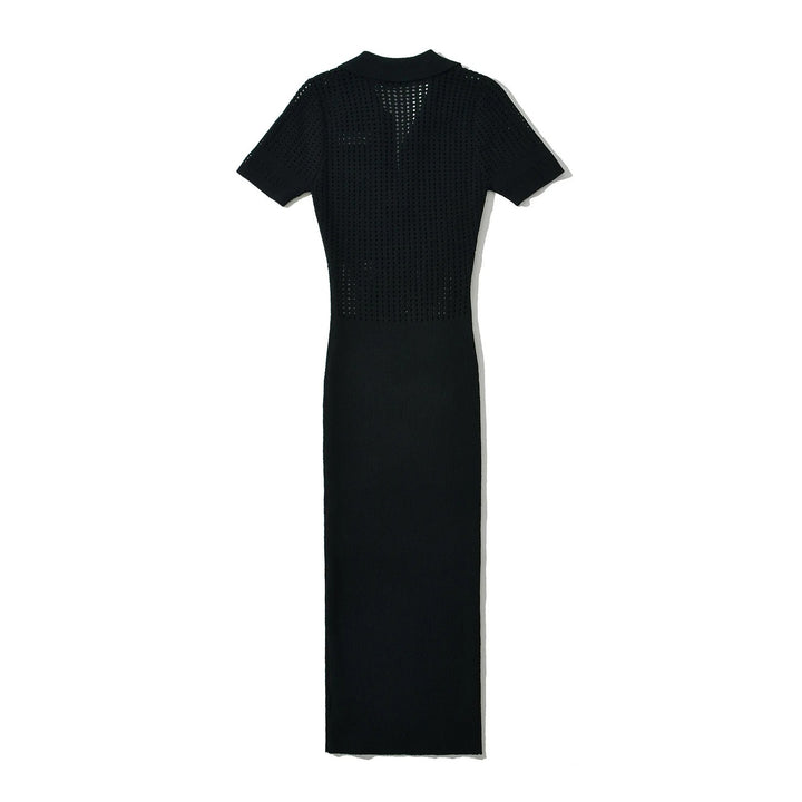 Femme Polo-Style Strik-Maxikjole med åndbart design Stilla