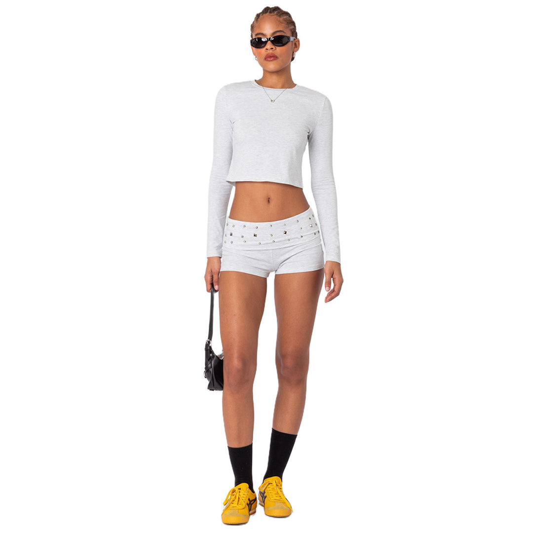 Dame modische shorts med glitrende accenter Skovae