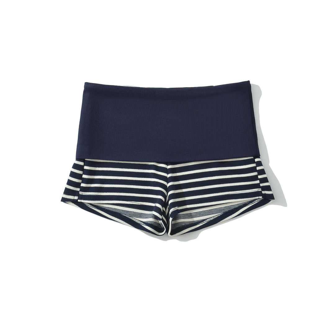 Dame Sportlige Shorts med høj talje og stribet design Stilla