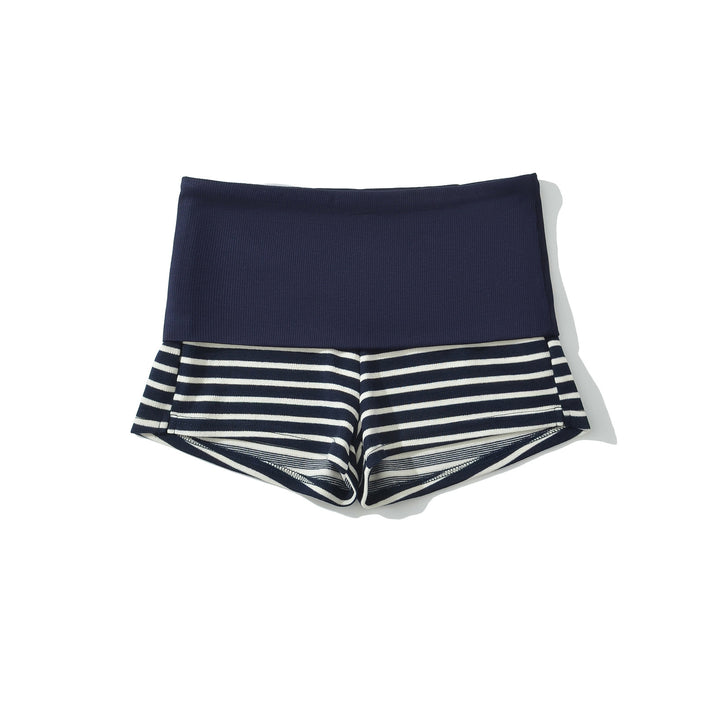 Dame Sportlige Shorts med høj talje og stribet design Stilla