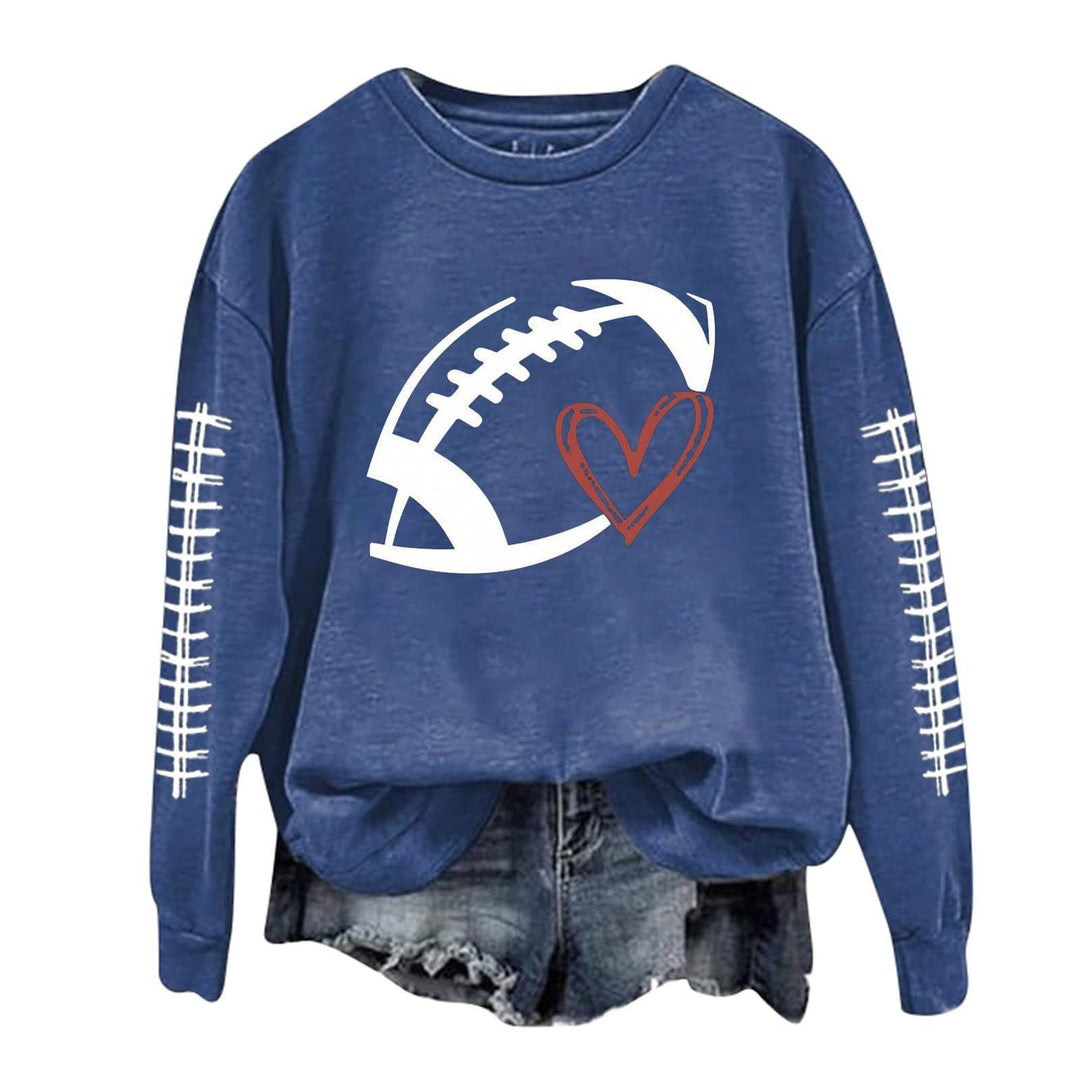 Kvinders sweatshirt med sporty fodboldmotiv og afslappet pasform Stilla