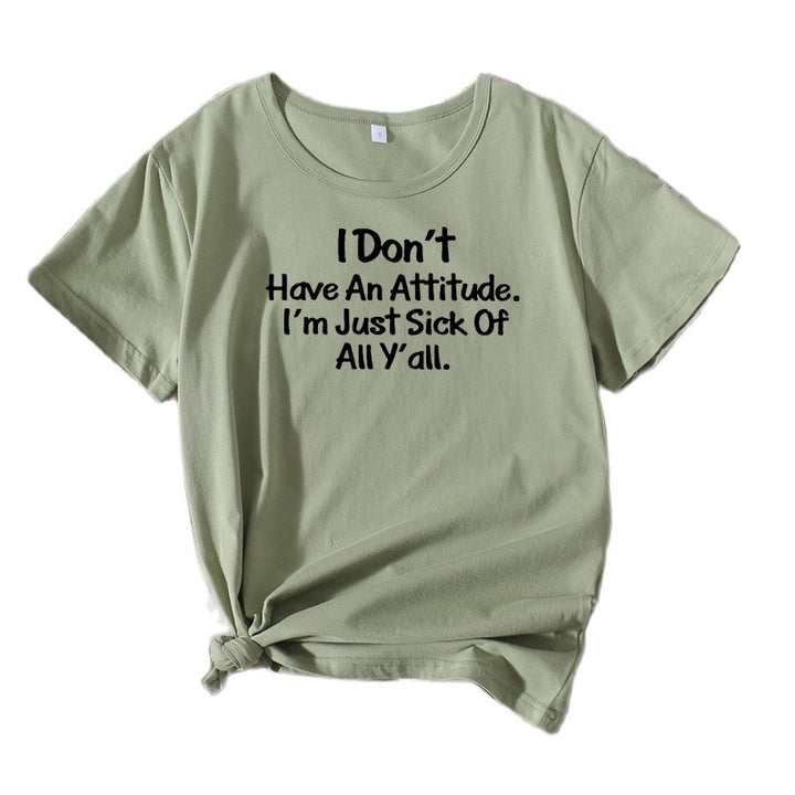 Dame Fritid Attitude Grafik T-shirt Stilla