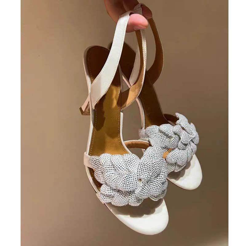Femme Elegante Slingback-Højhælede med dekorativ rhinestone-knude Stilla