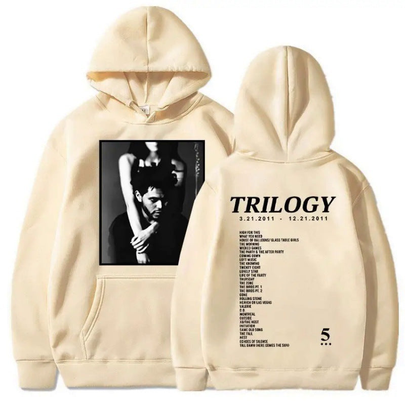 Dame hoodie med kunstnerisk fotoprint og unik skrift Skovae
