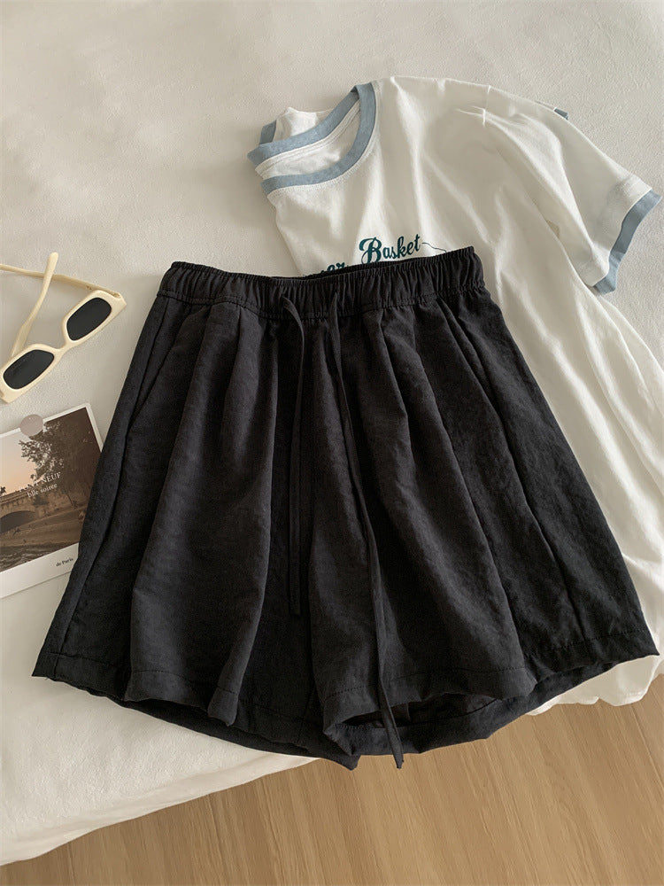 Femme Relaxed Fit Sommer Lounge Shorts med justerbar linning Stilla