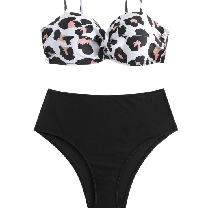 Dame underwire leopardmønster bikini sæt Stilla