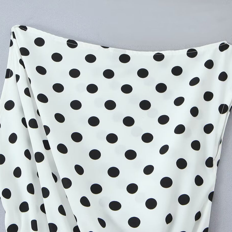 Dame maxikjole med trendy polka-dot mønster Skovae