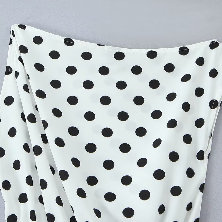 Dame maxikjole med trendy polka-dot mønster Skovae