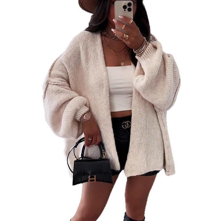 Dame cardigan med oversized snit og voluminøse ærmer Stilla