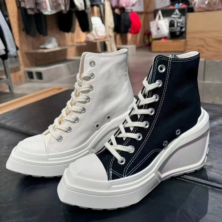Dame High-Top Plateau-Sneakers med elastisk snørring og moderigtigt design Stilla