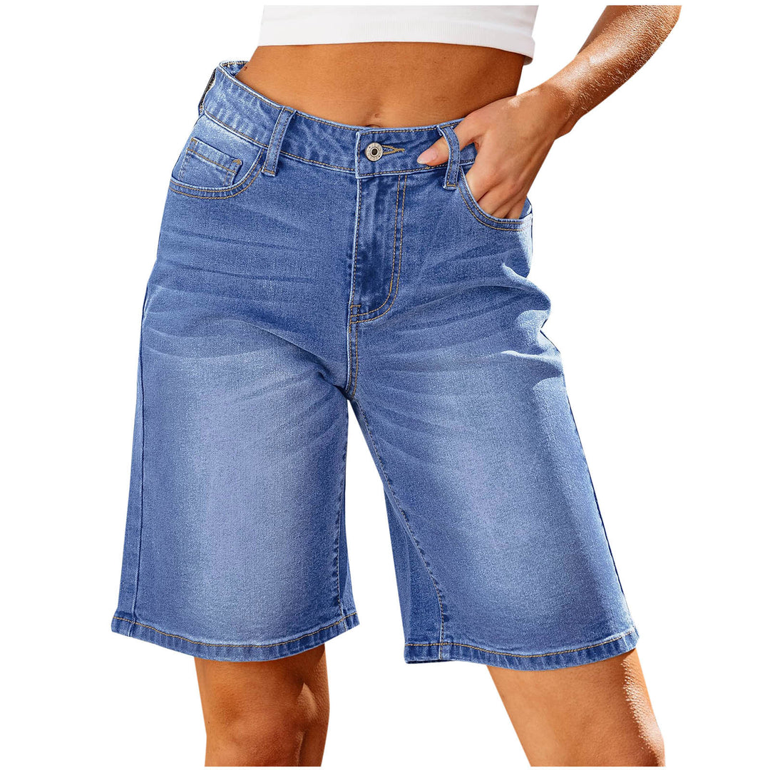 Damer denim shorts med afslappet pasform og afslappede detaljer Skovae
