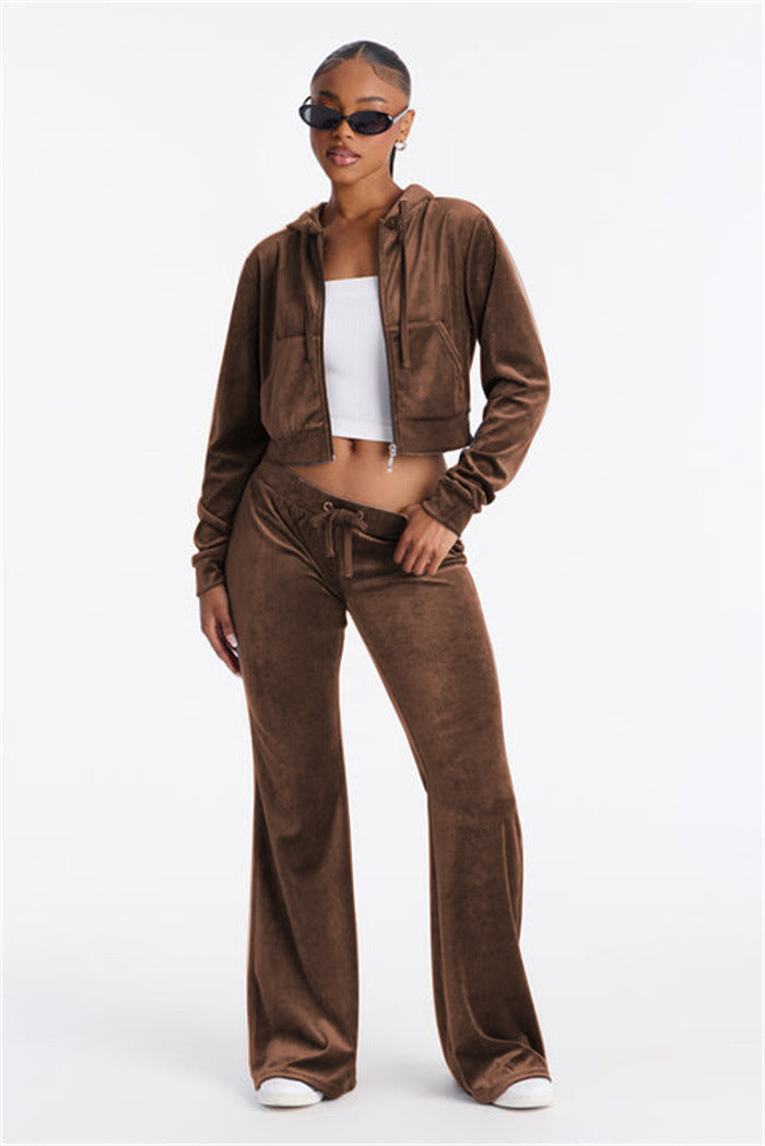 Kvinders cropped hoodie jakke med stilfuld lynlås og praktiske lommer