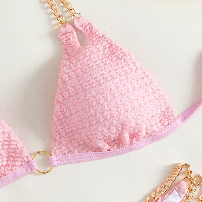 Dame triangel-bikini med karakteristisk kæde-design Skovae