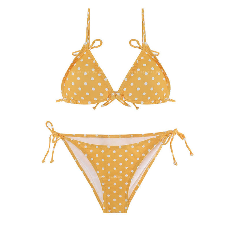 Dame Triangel-Bikini med iøjnefaldende prikmønster og justerbare bånd Stilla