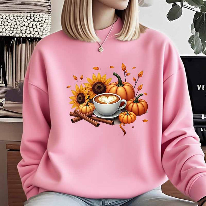 Dame sweatshirt med efterårsdesign og specialtrykt Stilla