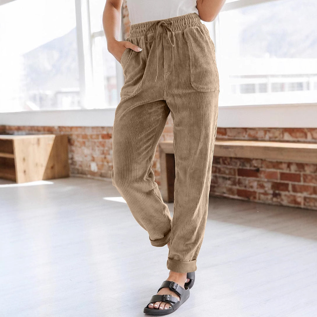 Dame Afslappet Pasform Cordbukser Stilla