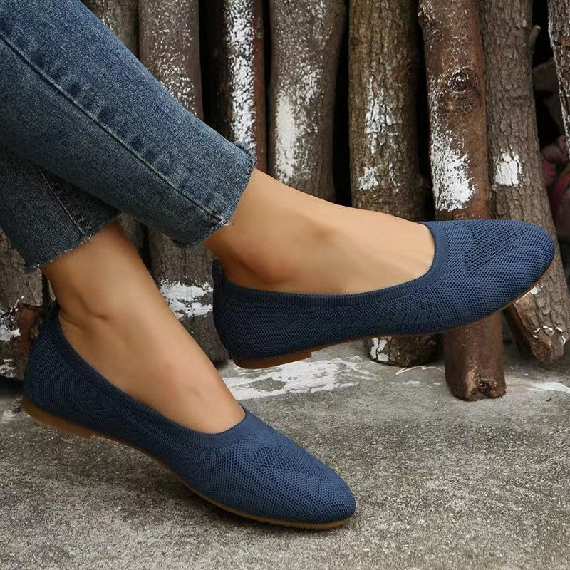 Dame Ballerinas lavet af åndbart strikmateriale Stilla