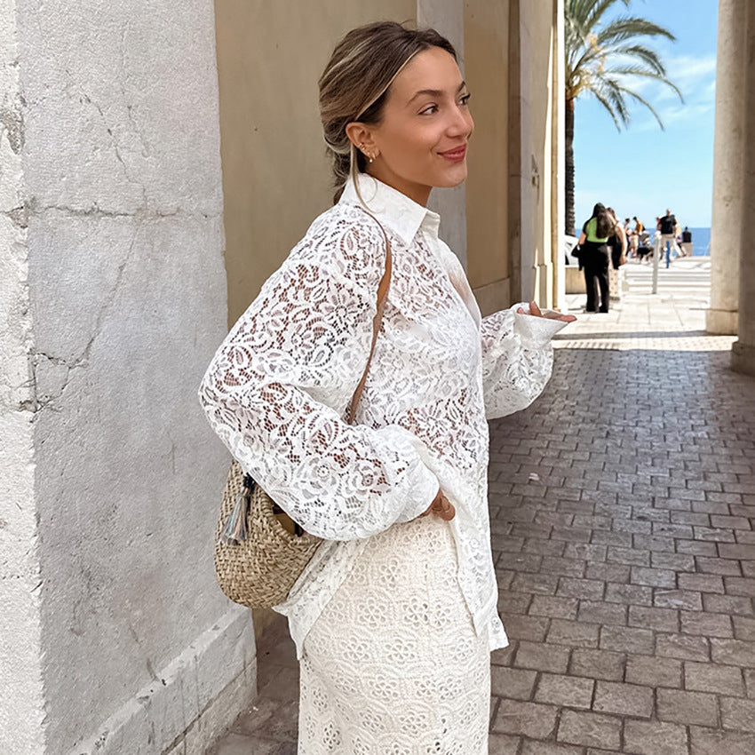 Dame spidsbluse i casual oversized-snit med praktiske lommer Stilla