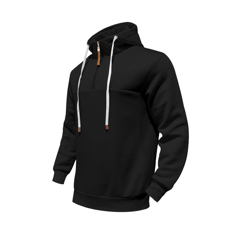 Herre Hoodie med halv lynlås og behagelig pasform Stilla