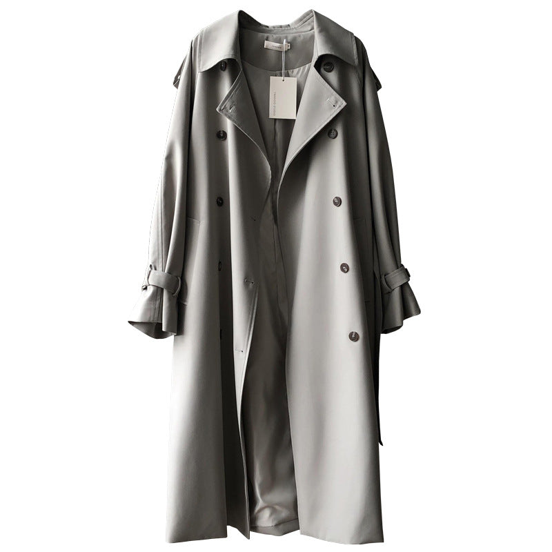 Dame trenchcoat med dobbelt knapliste og elegante detaljer Stilla