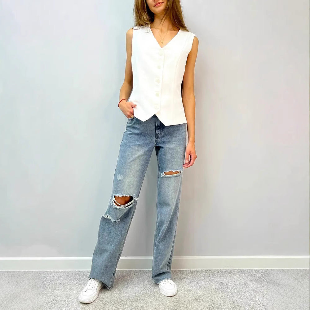 Dame Snedersyede Elegante Vest Stilla