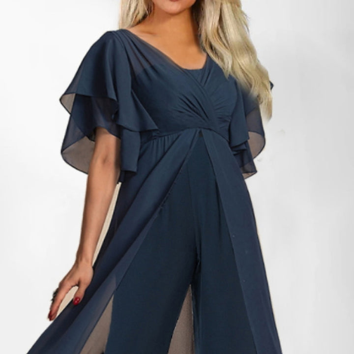 Dame Elegant Chiffon Overlay Jumpsuit Stilla