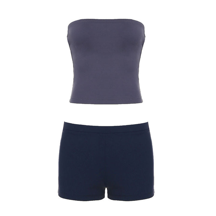 Damen Bandeau-Badeanzug mit Shorts Skovae