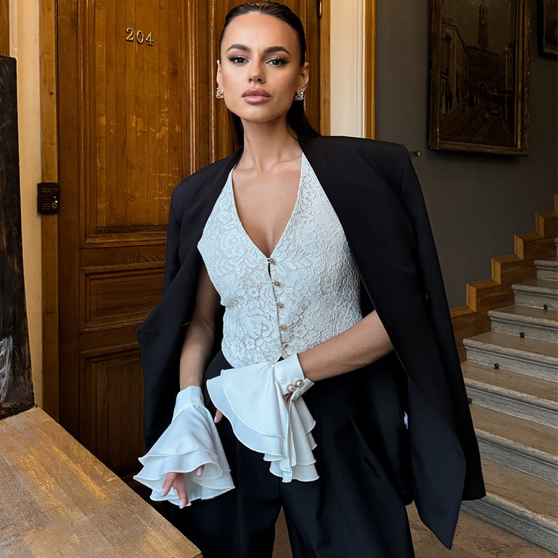 Dame Spids V-wrap-top Stilla
