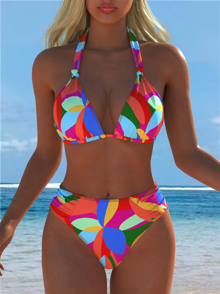 Dame triangle-bikini med høj talje og patriotisk stjernemønster Skovae