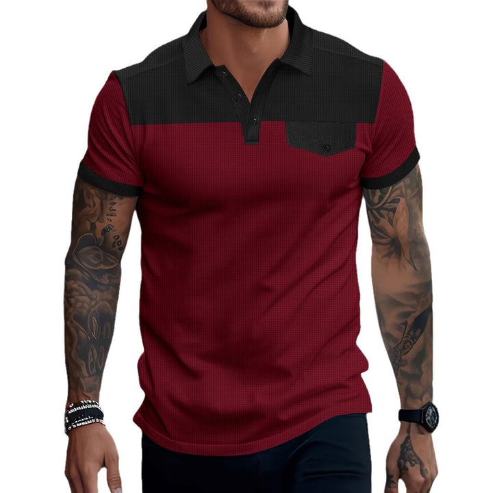 Herrer Poloshirt med moderne blokdesign Stilla