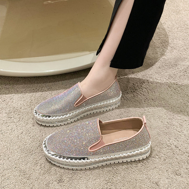 Dame Slip-On Sneakers med funkende strassdesign og skridsikre profilsål Stilla