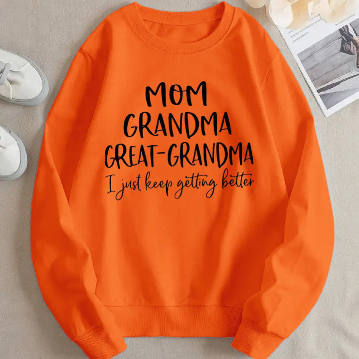 Kvinders sweatshirt med kreativ familieprint og komfortabel pasform Stilla