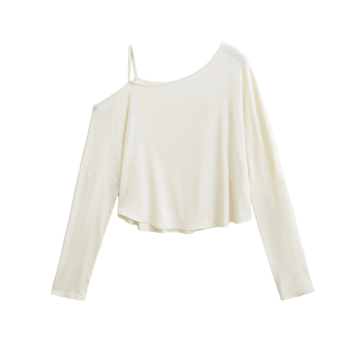 Dame asymmetrisk top med elegant one-shoulder-design og blødt materiale Stilla