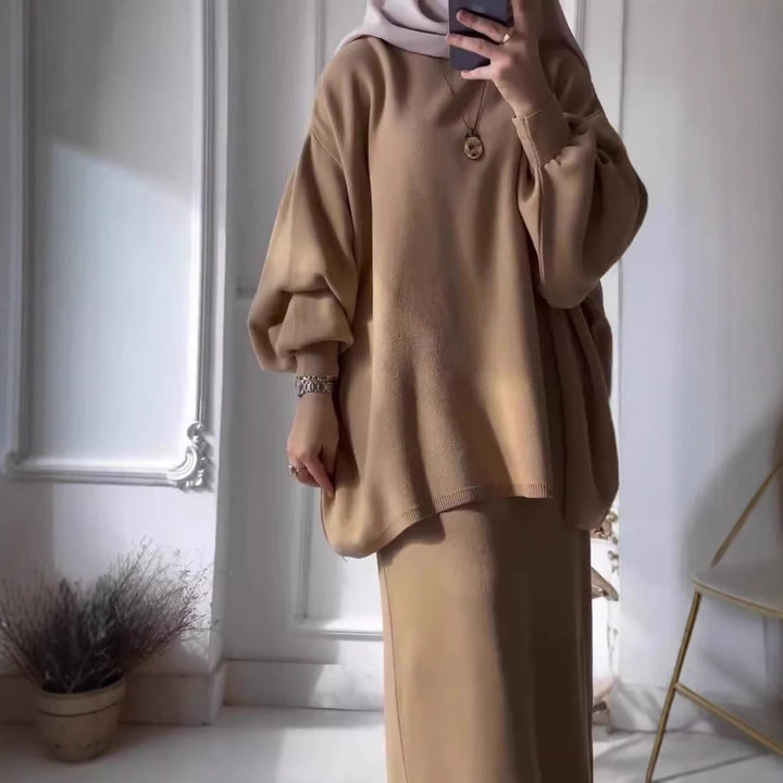 Kvindernes elegante to-dels sæt med asymmetrisk skæring og voluminøse ærmer Stilla