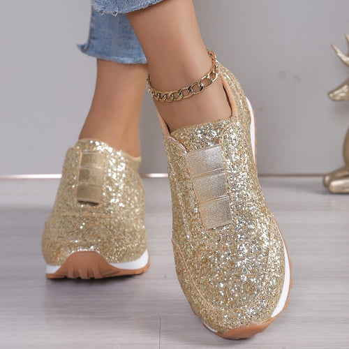 Dame Glitrende Slip-On Sneakers Stilla