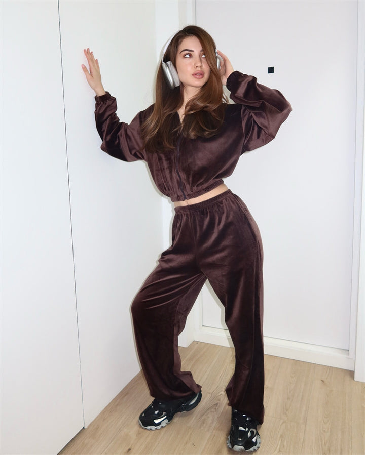 Kvinders afslappede jumpsuit sæt med kort krave og elastisk talje Skovae