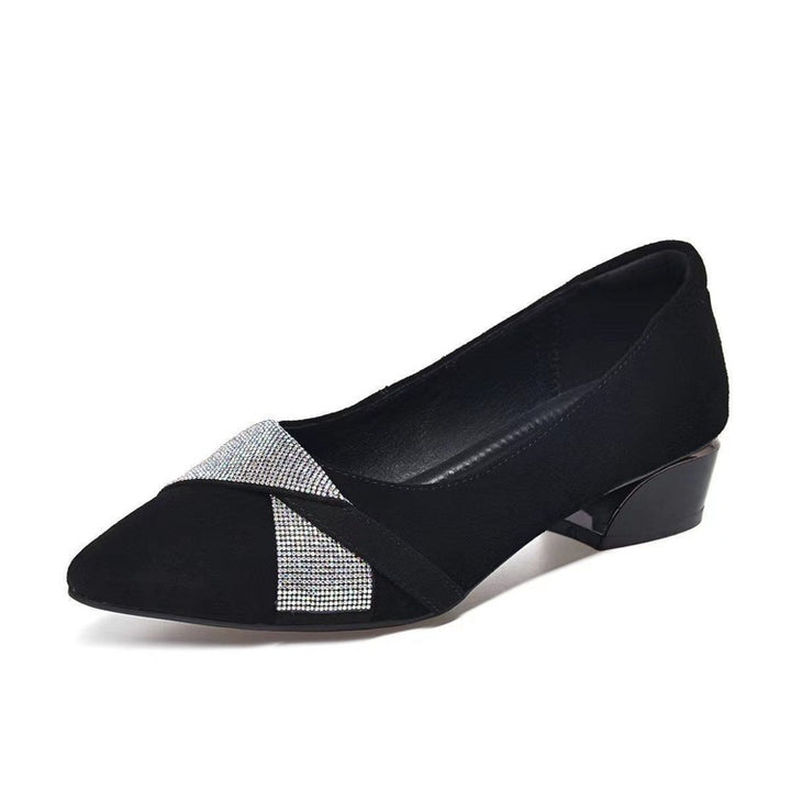 Dame elegante pumps med glitrende accenter og komfortabel blokhælhæl Stilla