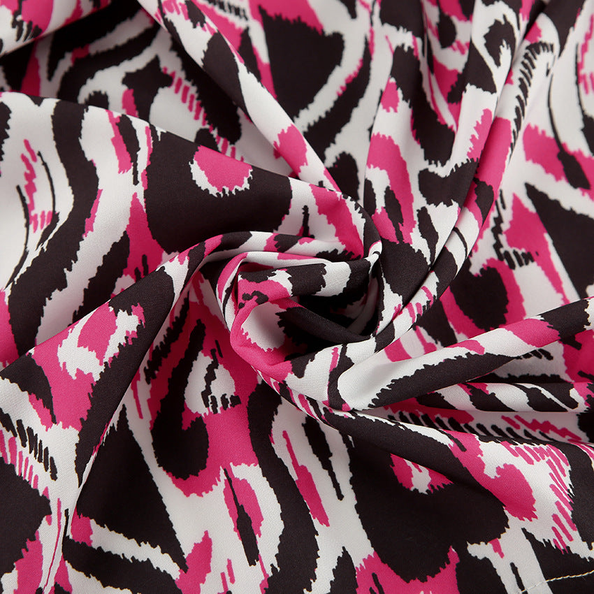 Dame Kimono-Robe med moderne leopardmønster og elegante bånd Stilla