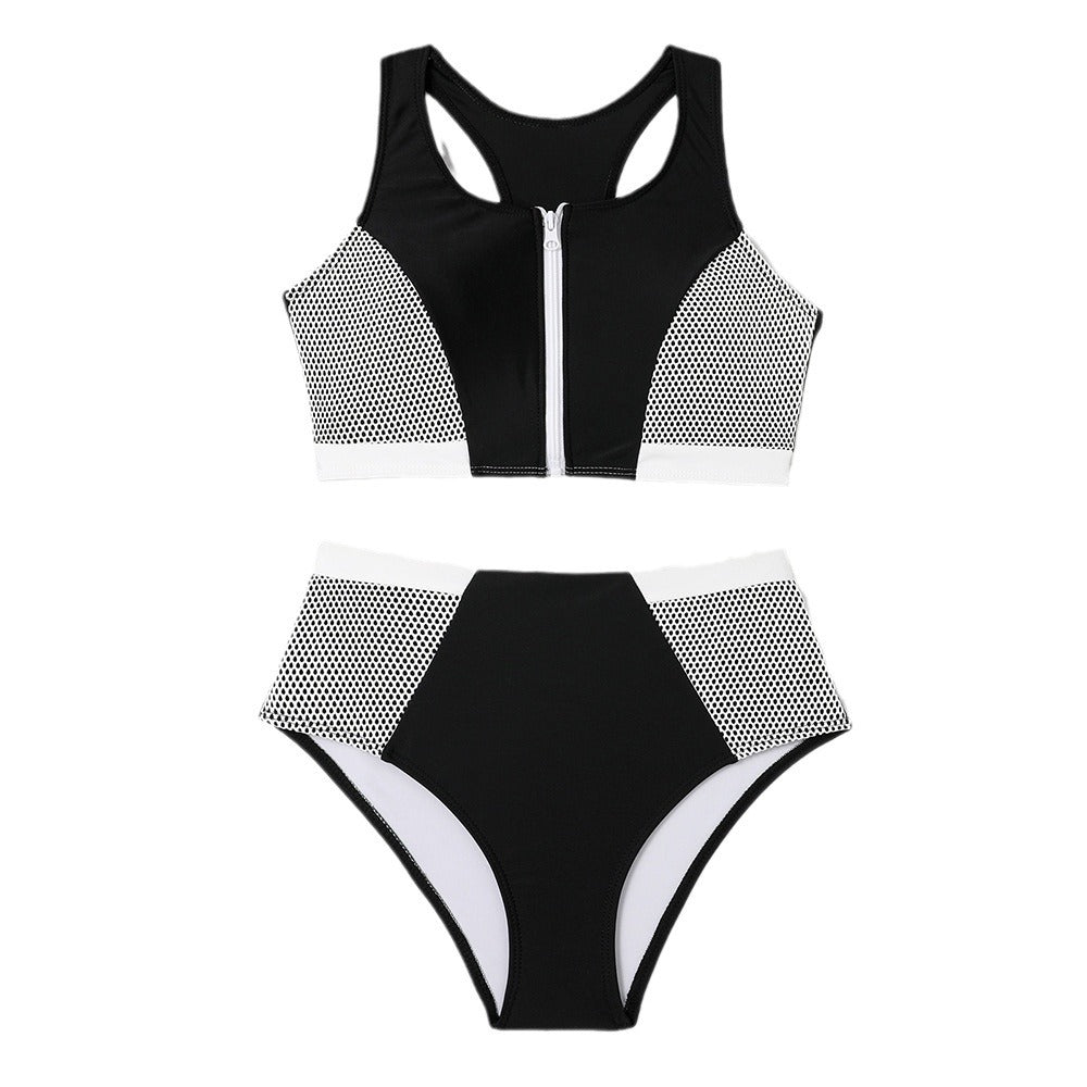 Dame Sport-Bikini-Sæt med åndbart mesh og moderne lynlås Stilla