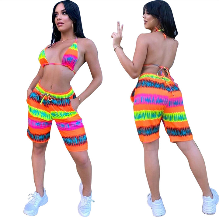 Dame Sporty Bikini sæt med afslappede shorts Stilla