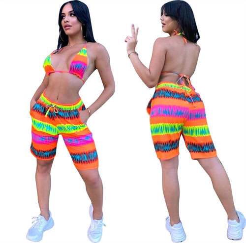 Dame Sporty Bikini sæt med afslappede shorts Stilla