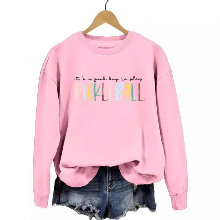 Kvinders afslappet sweatshirt med farverig pickleball print Skovae