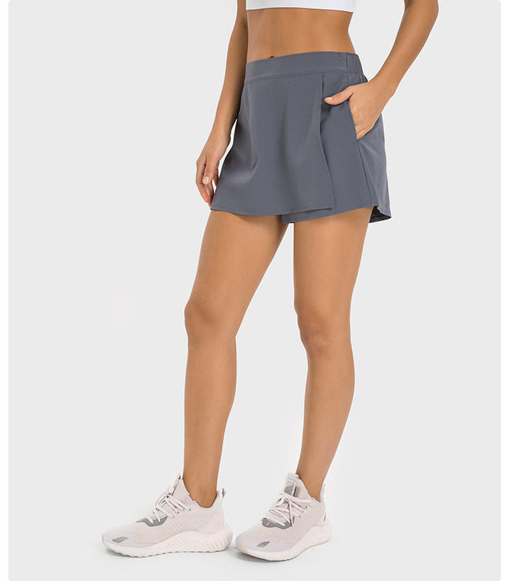 Stilla | Fugtabsende Hurtigtørrende Yoga Skort Med Multifunktionelt Lomme Design