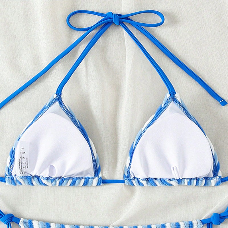 Dame Triangel-Bikini top med blødt plys design og justerbare stropper Stilla